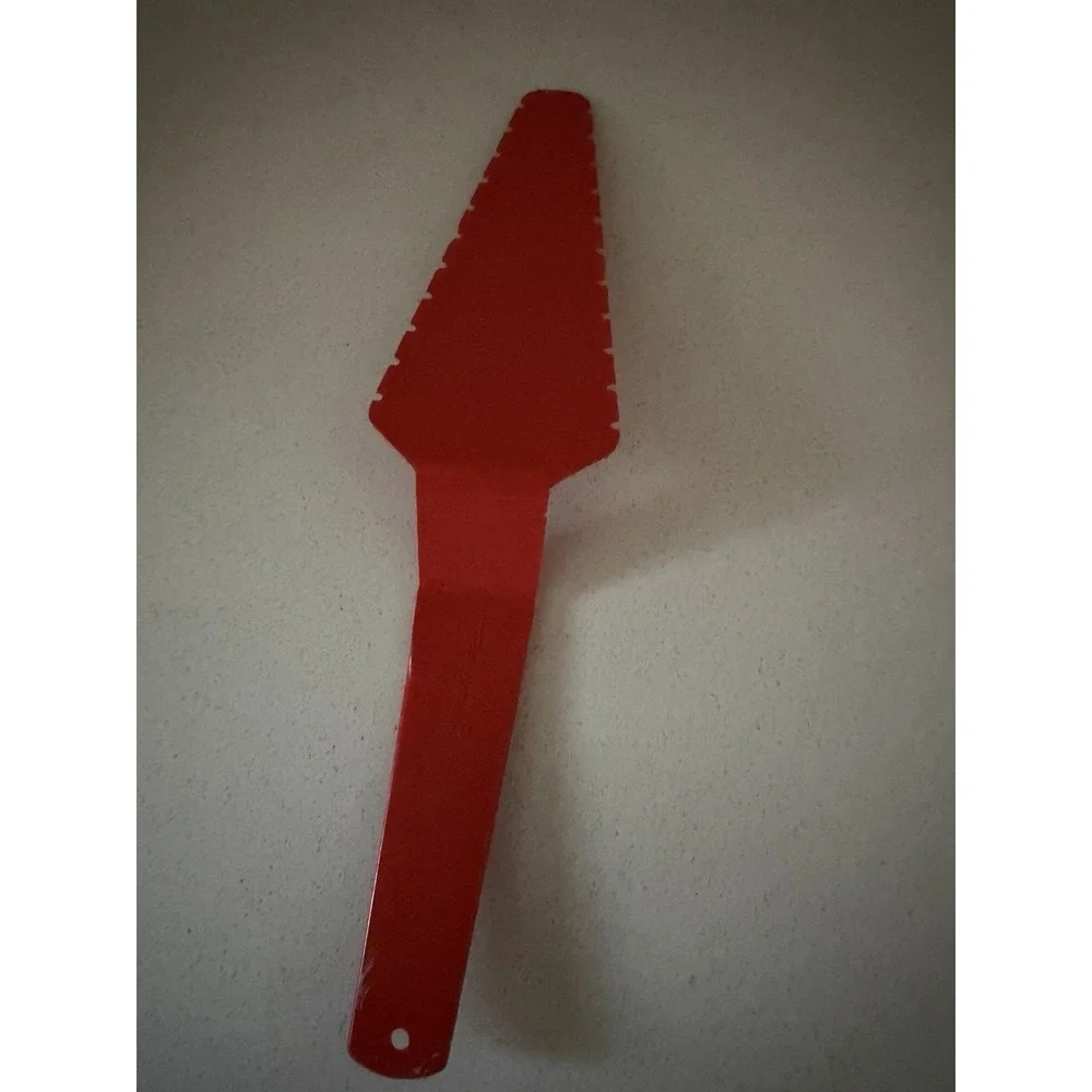 NEW Tupperware Cut n Serve Pie & Cake Pastry Server Serrated Red Orange #1228